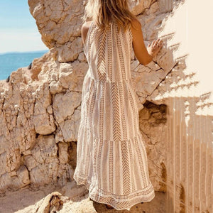 V-Neck Bohemian Style Vacation Maxi Dress