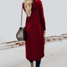 Load image into Gallery viewer, Solid Color Long Knitted Cardigan Coat
