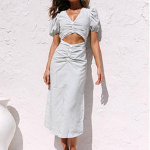 Load image into Gallery viewer, Elegant V-Neck Hollow Out Vacation Dress
