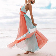 Load image into Gallery viewer, V Neck Rainbow Mesh Sling Dress
