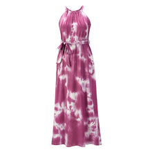 Load image into Gallery viewer, Tie-Dye Printed A-Line Sleeveless Maxi Dress
