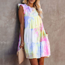 Load image into Gallery viewer, Tie-Dye Gradient Short-Sleeved Dress
