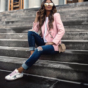 Classic V Neck Slim Fit Blazer Coat