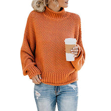 Load image into Gallery viewer, Turtleneck Pullover Loose Knit Oversized Sweater
