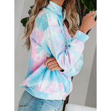 Load image into Gallery viewer, Tie-dye Zipper V-neck Pullover Sweatshirt

