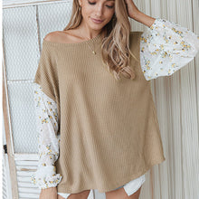 Load image into Gallery viewer, Floral Stitching Knitted Top
