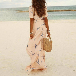 Bohemian Print V Neck Dress