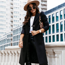 Load image into Gallery viewer, Lapel Long Sleeve Woolen Coat
