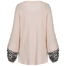 Load image into Gallery viewer, Leopard Print Stitching V-Neck Top
