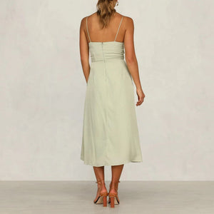 Solid Color Sling Sleeveless Dress