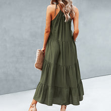 Load image into Gallery viewer, Solid Color halterneck Maxi Dress
