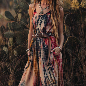 Bohemia Style Printed Sleeveless Vacation Maxi Dress