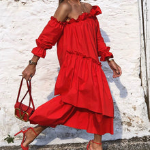 Load image into Gallery viewer, Irregular One-Shoulder Maxi Dress
