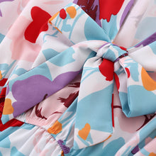 Load image into Gallery viewer, Sweet Bow-Knot Colorful Printed Mini Dress
