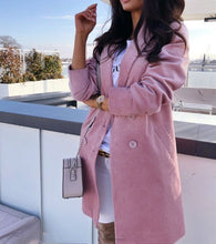 Load image into Gallery viewer, Solid Double-Breasted Slim Lapel Coat
