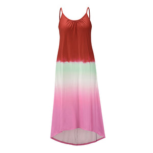 Gradient Color Sling Maxi Dress