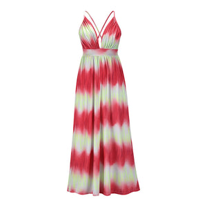 Tie-dye Gradient Sling Maxi Dress