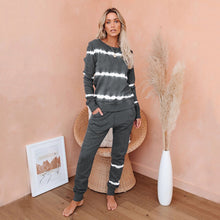 Load image into Gallery viewer, Striped Tie-dye Gradient Loungewear Set
