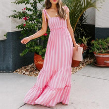 Load image into Gallery viewer, Elegant Stripe Printed Maxi Dress
