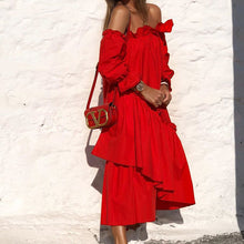 Load image into Gallery viewer, Irregular One-Shoulder Maxi Dress
