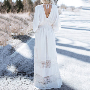 Bohemian Casual Style Beach Vacation Maxi Dress