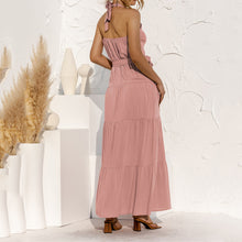 Load image into Gallery viewer, Halter Lace Up Backless Dress
