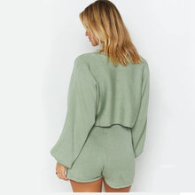 Load image into Gallery viewer, New Long Sleeve Shorts Suit Loungewear Set
