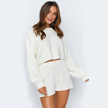 Load image into Gallery viewer, New Long Sleeve Shorts Suit Loungewear Set
