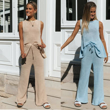 Load image into Gallery viewer, Solid Color Sleeveless Suit Set

