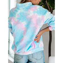 Load image into Gallery viewer, Tie-dye Zipper V-neck Pullover Sweatshirt
