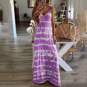 Casual Tie Dye Loose Fit Maxi Dress