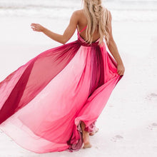 Load image into Gallery viewer, Elegant V-Neck Backless Mesh Sling Maxi Dress
