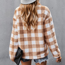 Load image into Gallery viewer, Thickened Plaid Zipper Tops Sweatshirt
