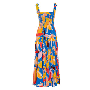 Elegant Sling Print Vacation Maxi Dress