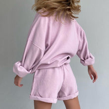 Load image into Gallery viewer, Casual Long-sleeved Shorts Suit Set
