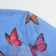 Load image into Gallery viewer, Mesh Butterfly Print Long Sleeve Top
