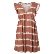 Load image into Gallery viewer, Casual V-Neck Ruffle Sleeve Mini Dress
