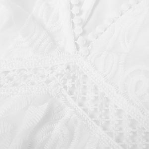 Vacation Style V-Neck Lace Maxi Dress