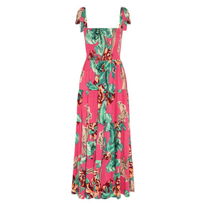 Elegant Sling Print Vacation Maxi Dress