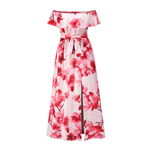 One-Shoulder Floral Bohemian Dress