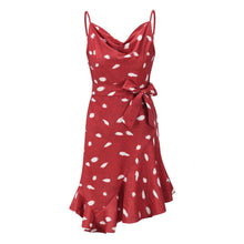 Load image into Gallery viewer, Elegant Printed Ruffle Hem Mini Dress
