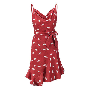 Elegant Printed Ruffle Hem Mini Dress