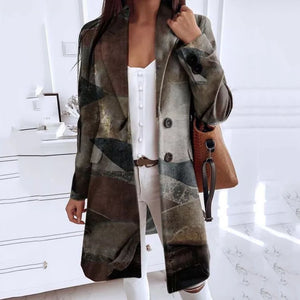 Art Print Woolen Coat