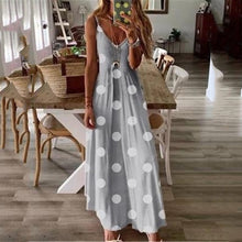 Load image into Gallery viewer, Polk Dot Printed V-Neck Maxi Dress
