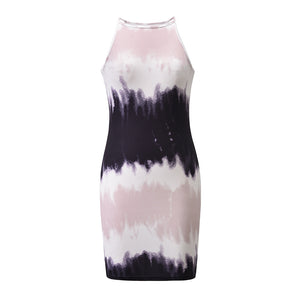 Tie-Dye Sleeveless Bodycon Dress