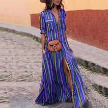 Load image into Gallery viewer, Rainbow Stripe Printed Maxi Dress
