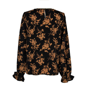 Crew Neck Printed Chiffon Top