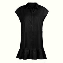 Load image into Gallery viewer, Lapel Pleated Ruffled Mini Dress
