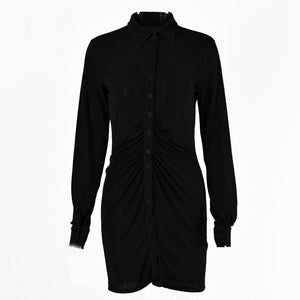 Lapel Single-Breasted Cardigan Dress