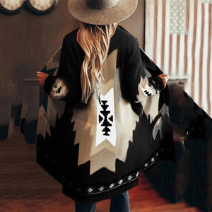 Ethnic Printed Cardigan Coat